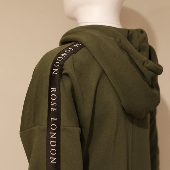 Men's Dark Army Green Hoodie Streetwear 100% Cotton Size L New - Picture 3 of 6